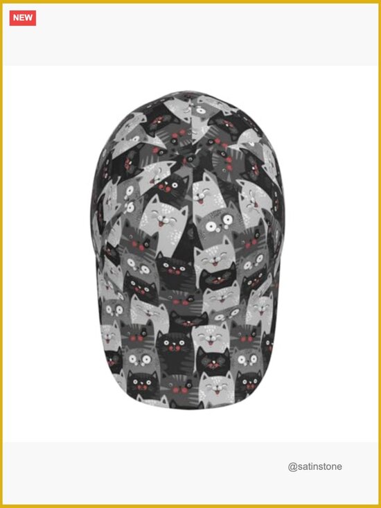 Adjustable Baseball Cap with Cats Print main image 4